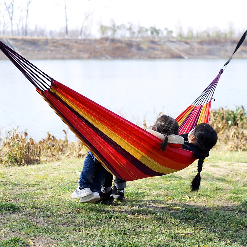 Canvas No Wooden Stick Hammock - Bed Outdoor Camping recension och pris