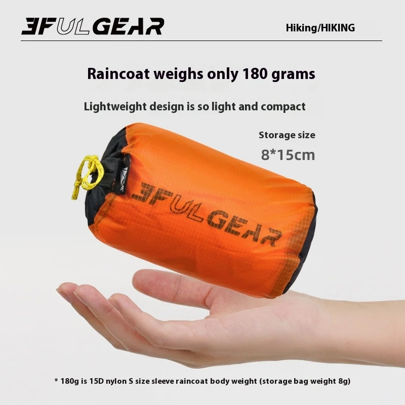 3F UL GEAR Zipper Raincoat 15D - Camping Rain Poncho recension och pris