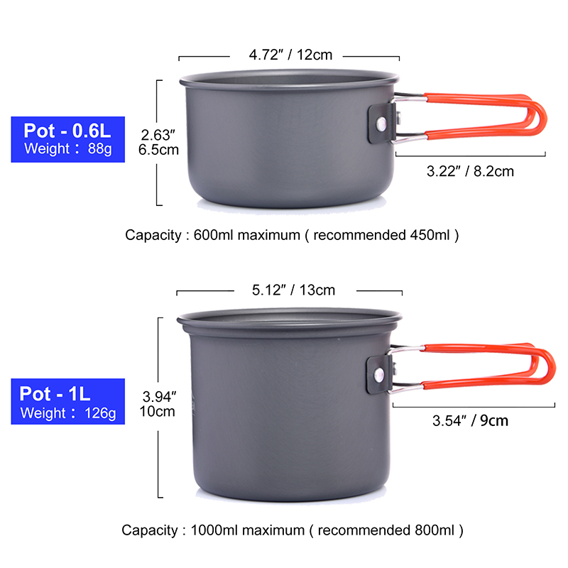 Widesea Camping Cookware Set O - Outdoor Camping Dining Set recension och pris