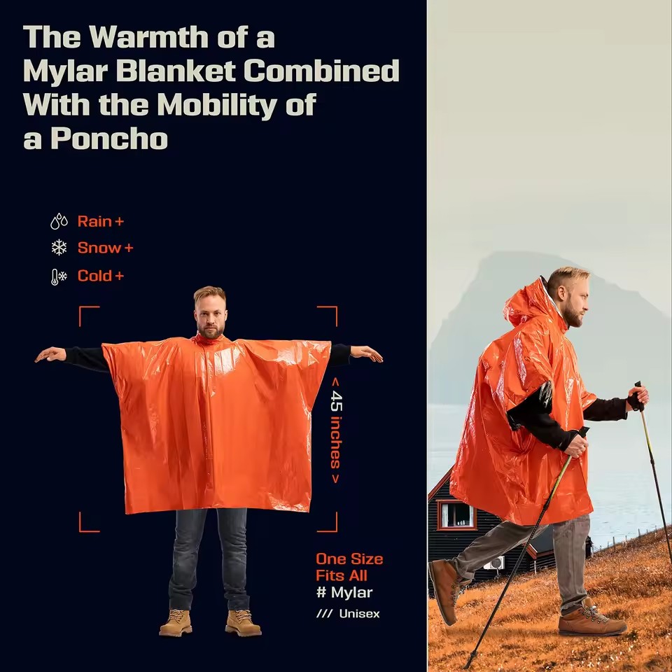 1Pc/2Pcs Emergency Rain Poncho - Camping Rain Poncho recension och pris
